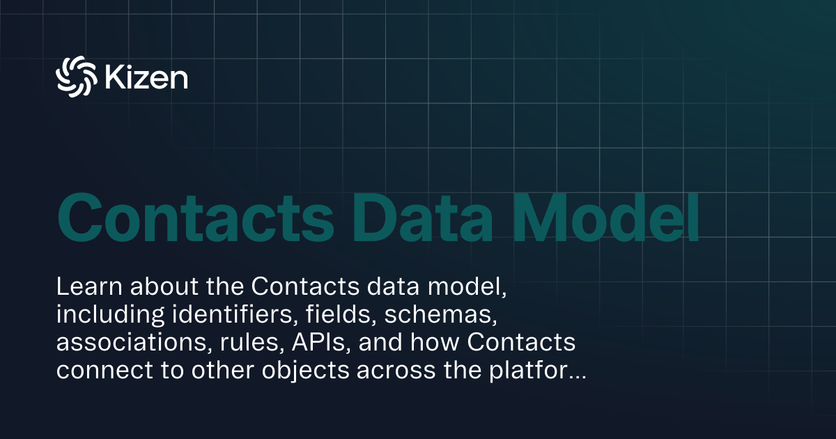 Contacts Data Model | Documentation | Kizen Developers